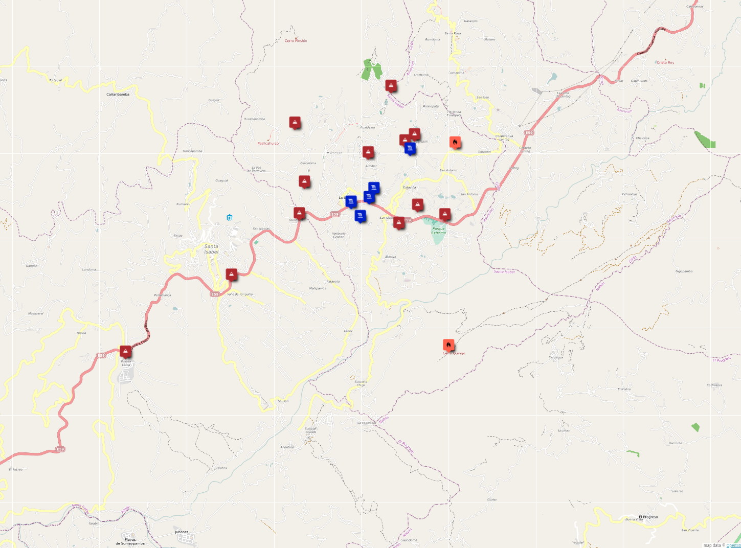 Mapa de riesgos naturales